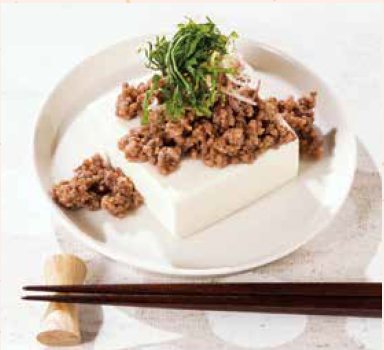 おやきの残りきのこ味噌で簡単肉味噌豆腐の参考画像