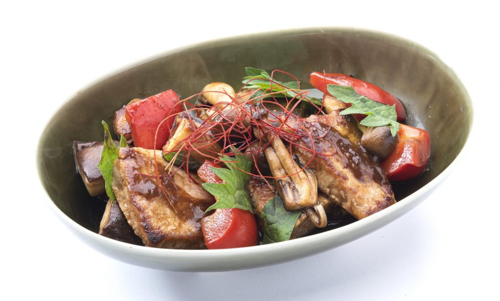 豚肉ときのこの焼き甘酢の画像